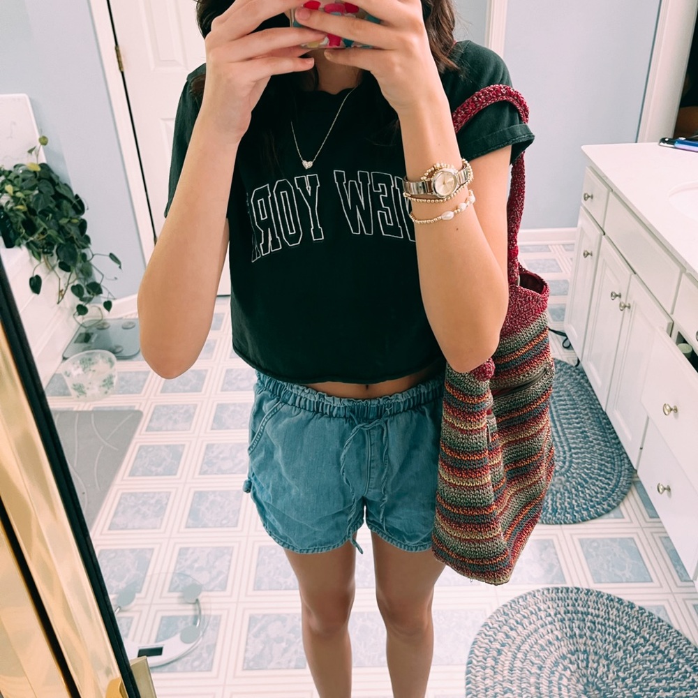 new york cropped shirt